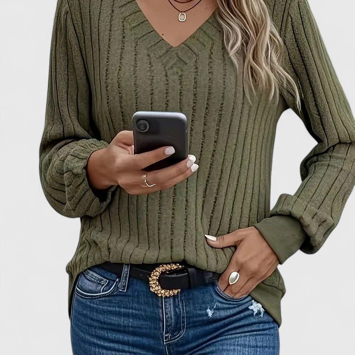 Women's Knit V-Neck Sweater