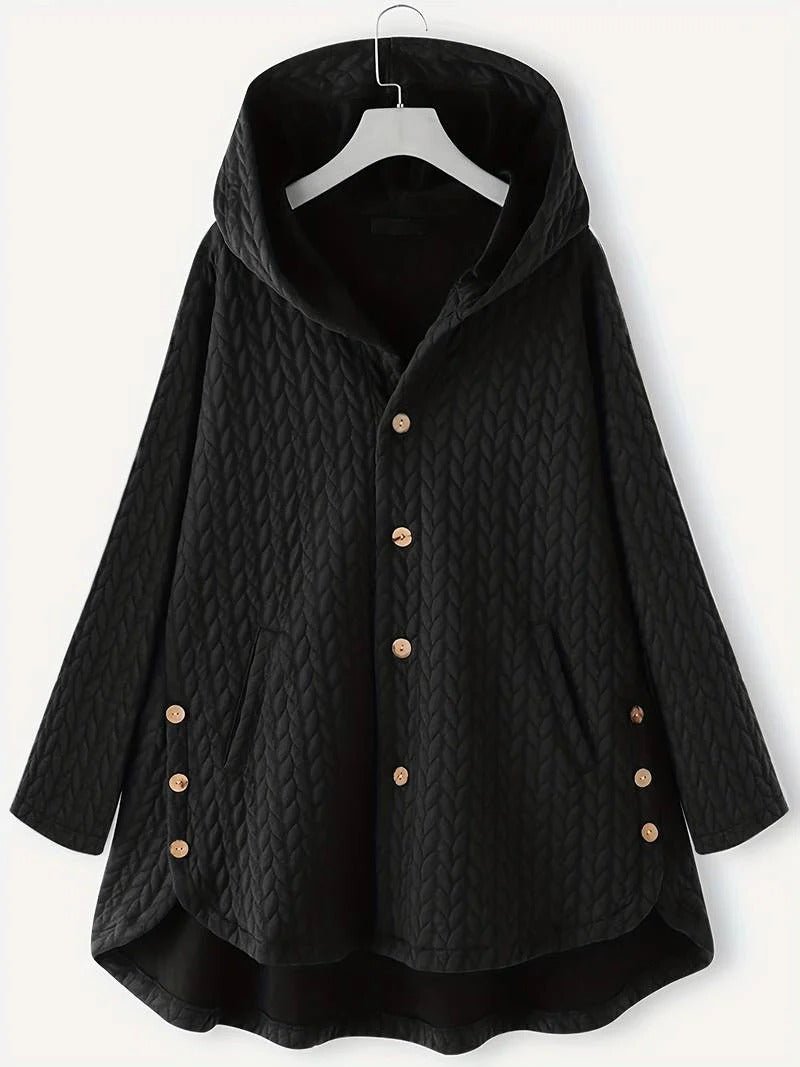 Women's Oversized Swing Winter Coat - Black
