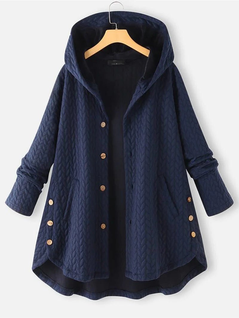 Women's Oversized Swing Winter Coat - Navy Blue