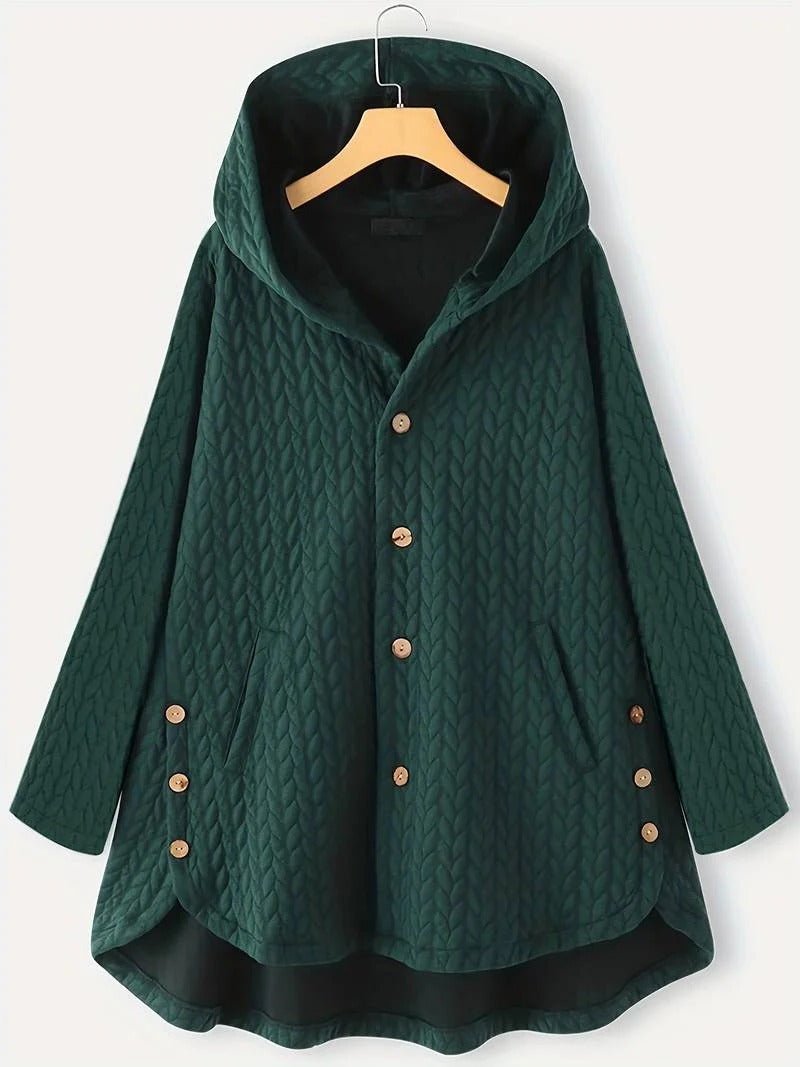 Women's Oversized Swing Winter Coat - Dark Green