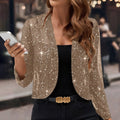 Women's Cropped Party Jacket - Champagne