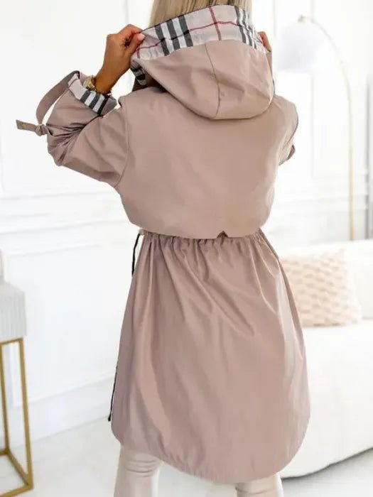 Women's Hooded A-Line Trench Coat