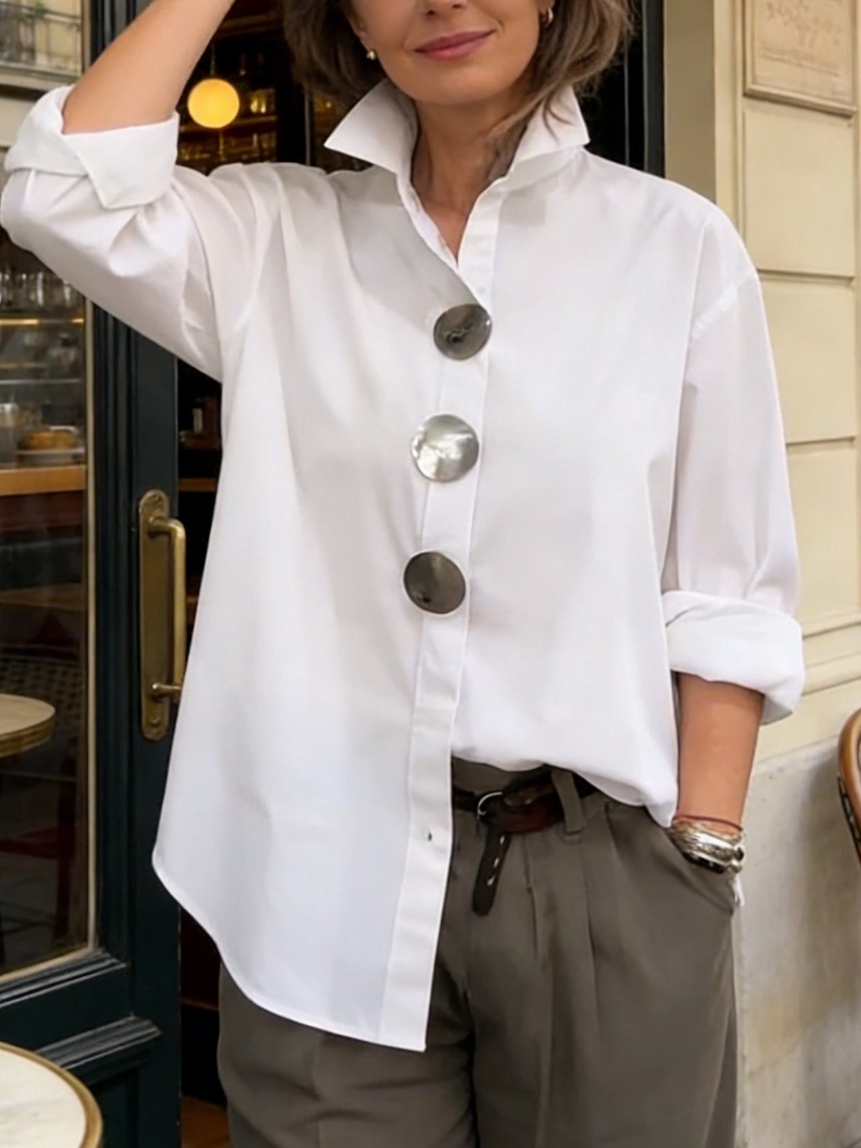 Women's Long Sleeve Oversized Shirt