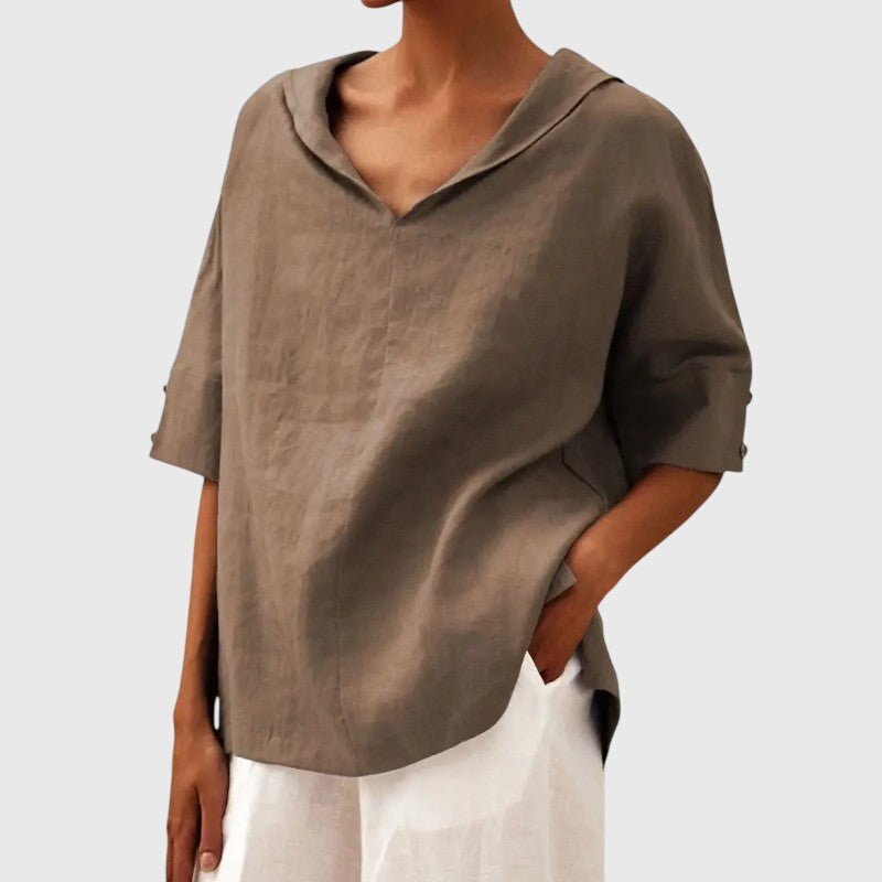 Women's Oversized Blouse - Khaki