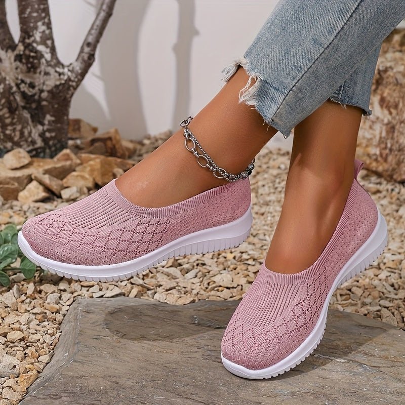 Women's Slip-On Knit Sneakers - Pink