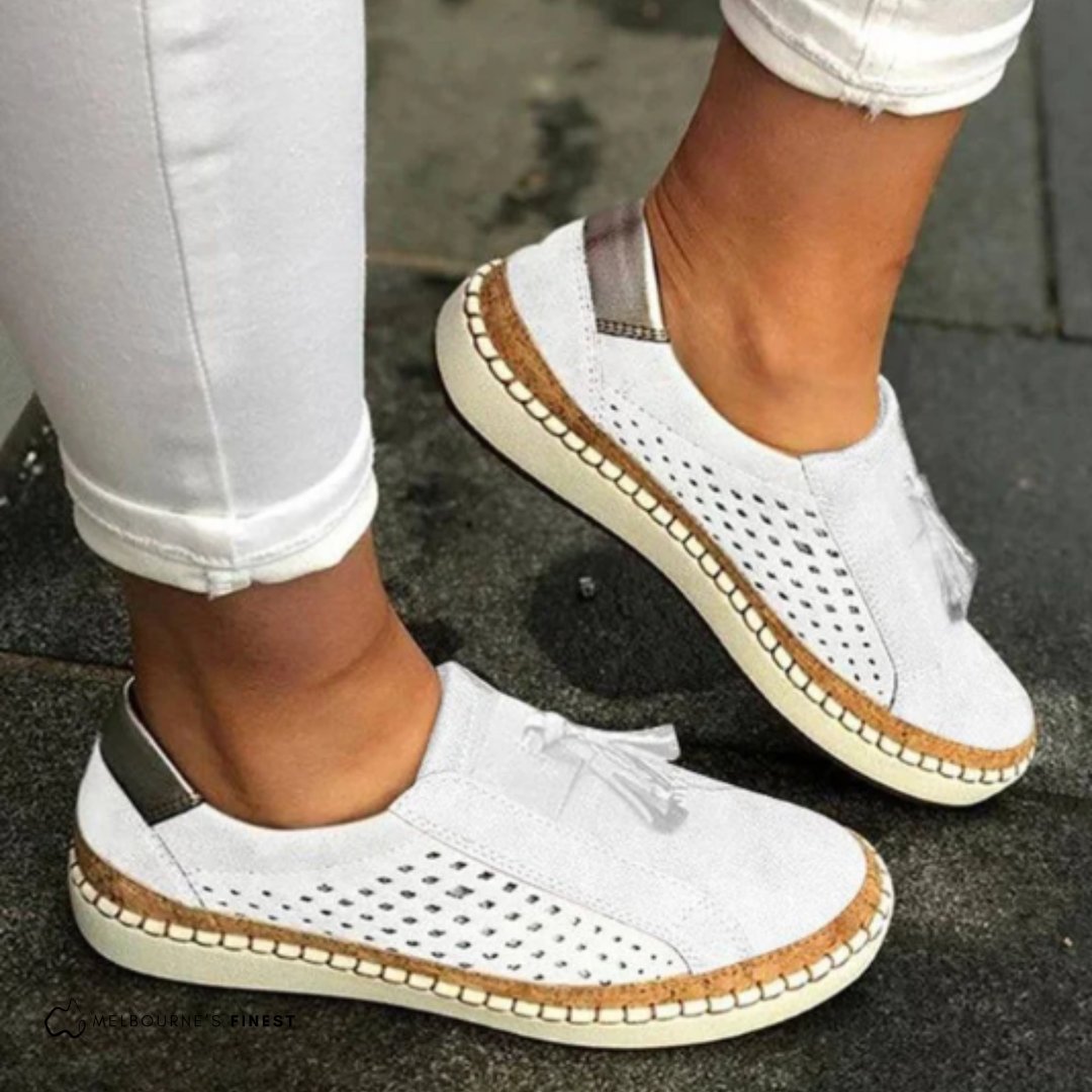 Women's Suede Slip-On Loafers - White