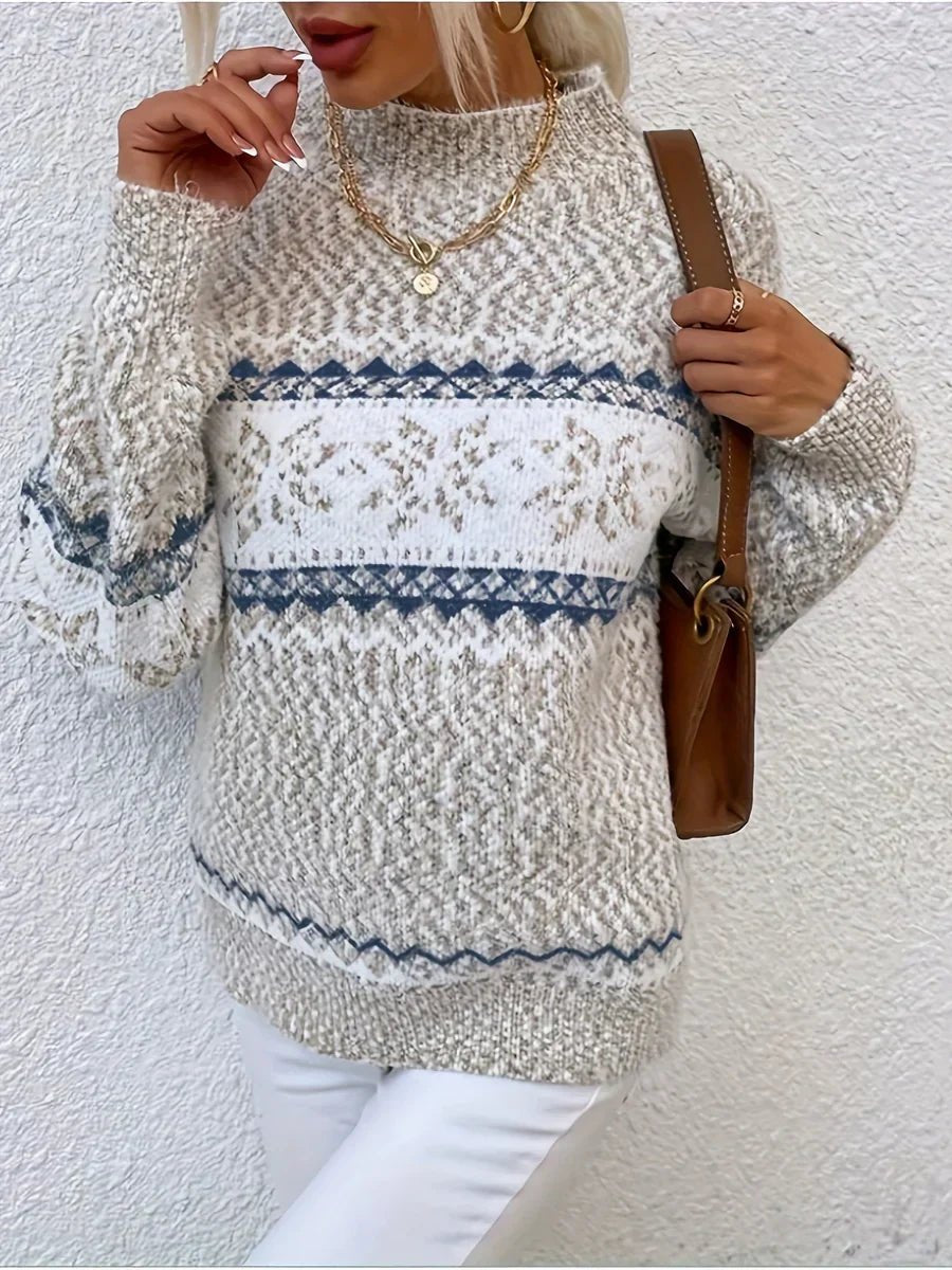 Women's Wool Christmas Sweater - Beige