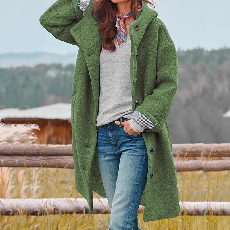 Women's Oversized Wool Coat - Green