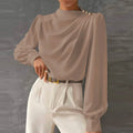 Women's Work Satin Blouse - Brown