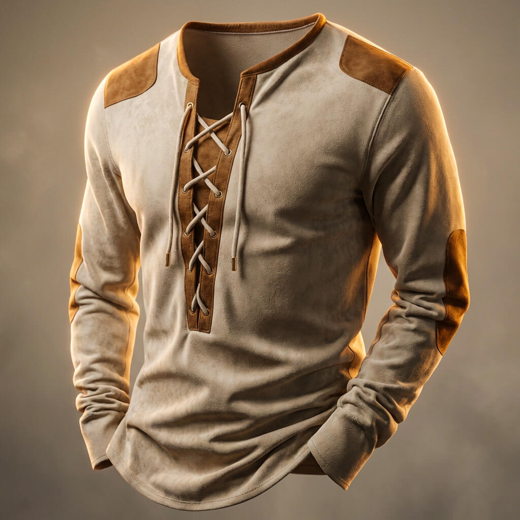 Mason Men's Lace Up Long Sleeve Shirt 1
