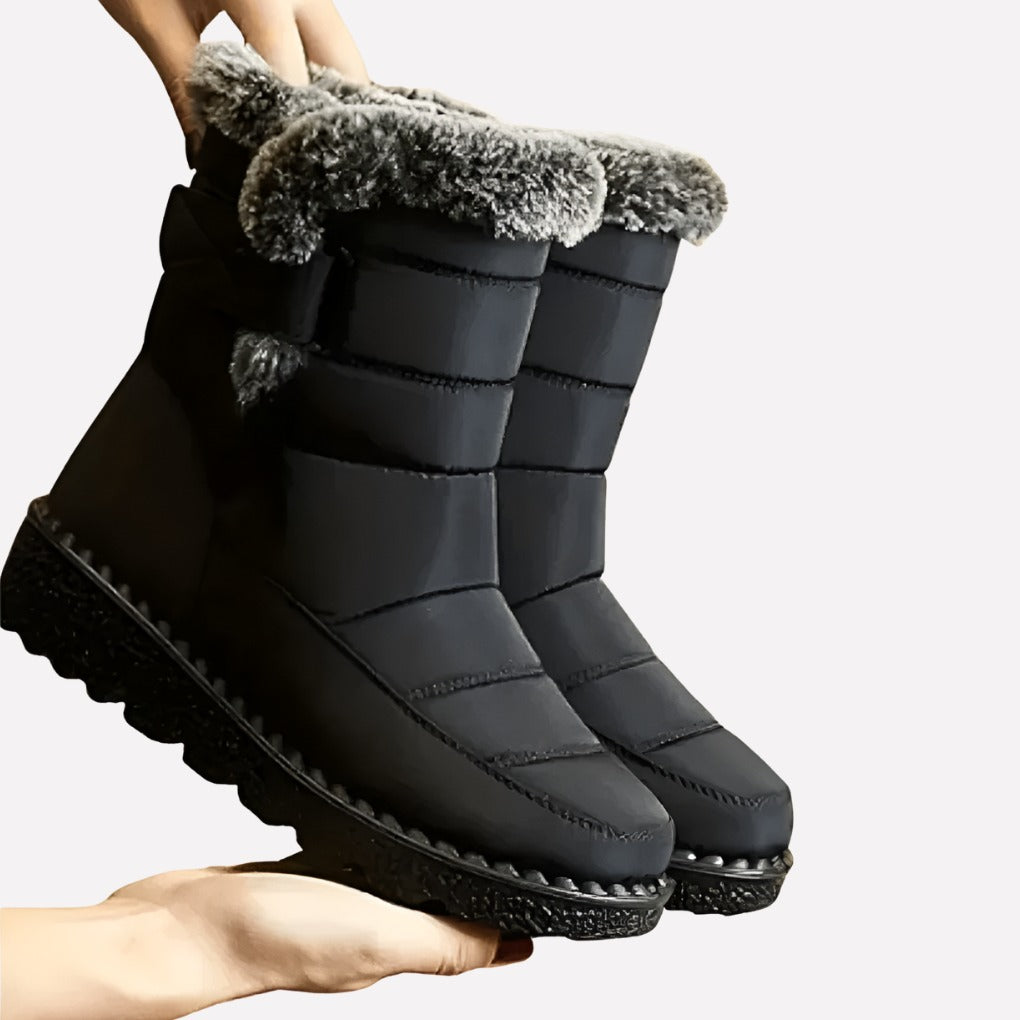 Mid Calf Winter Snow Boots - Black