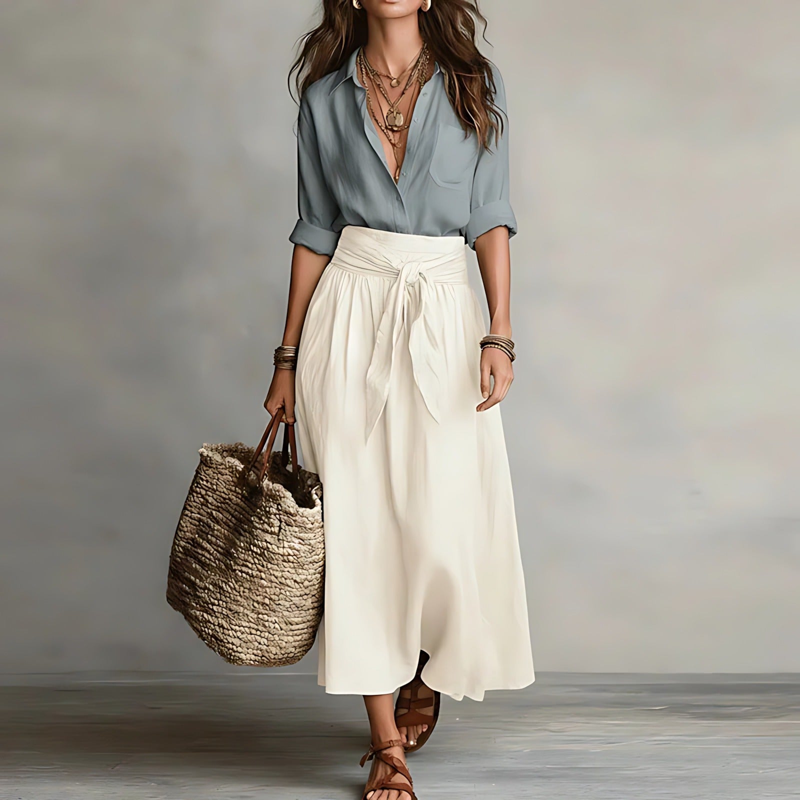 Midi Skirt Two Piece Set