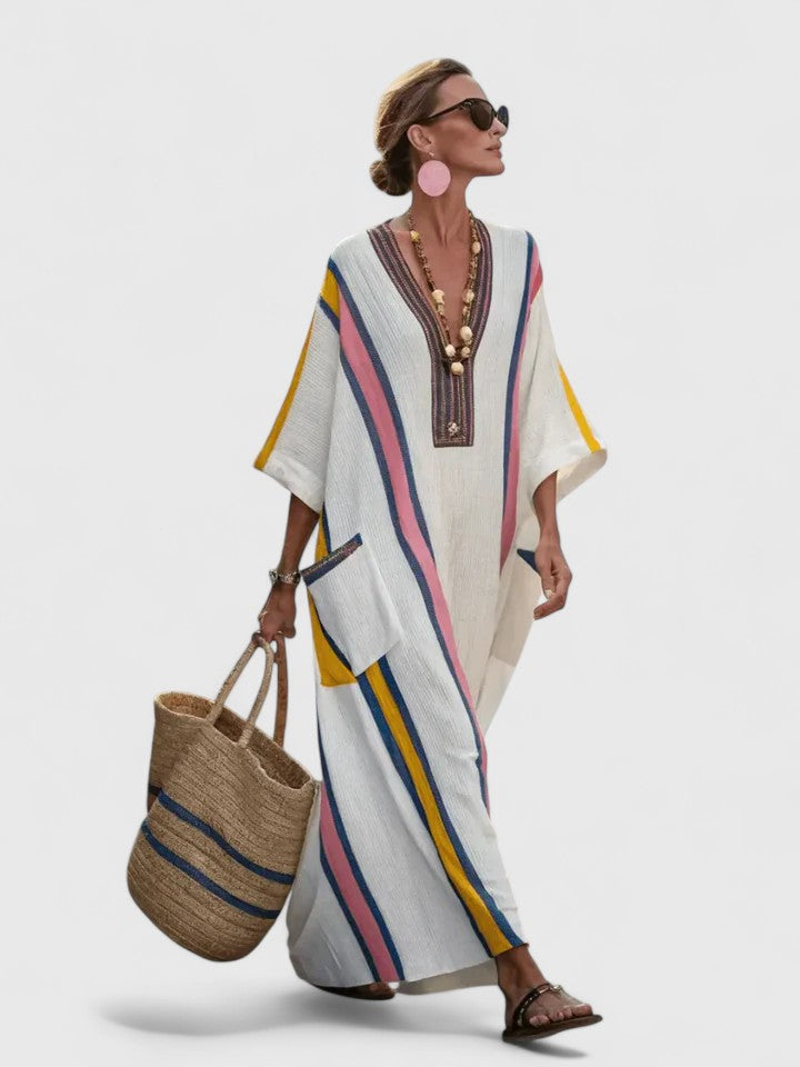 Molly Women's Striped Linen Maxi Dress 3