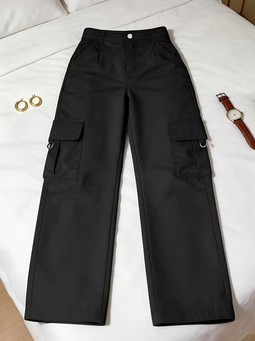 Women's High-Waisted Wide-Leg Cargo Pants