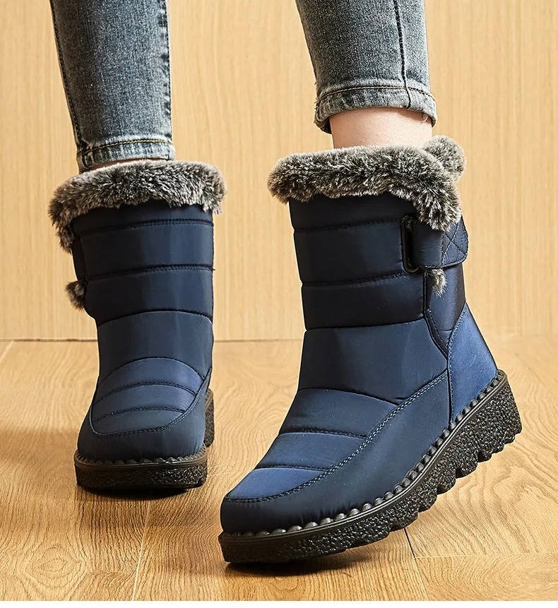 Women's Mid-Calf Snow Boots - Blue