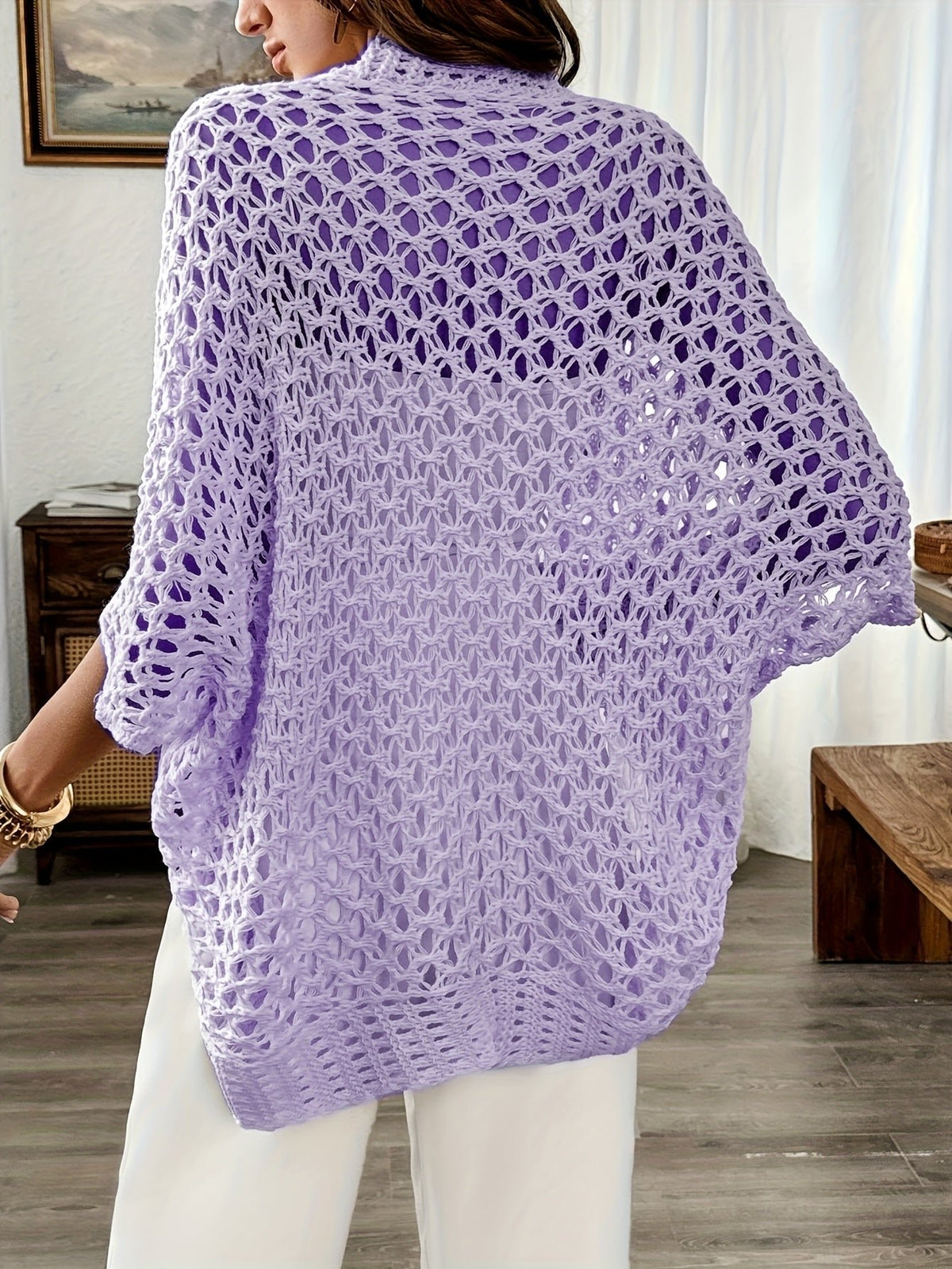 Women's Oversized Crochet Cardigan