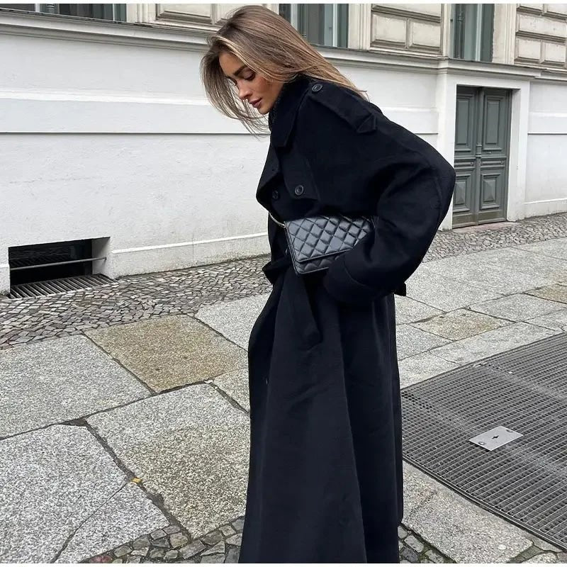 Women's Oversized Wool Trench Coat