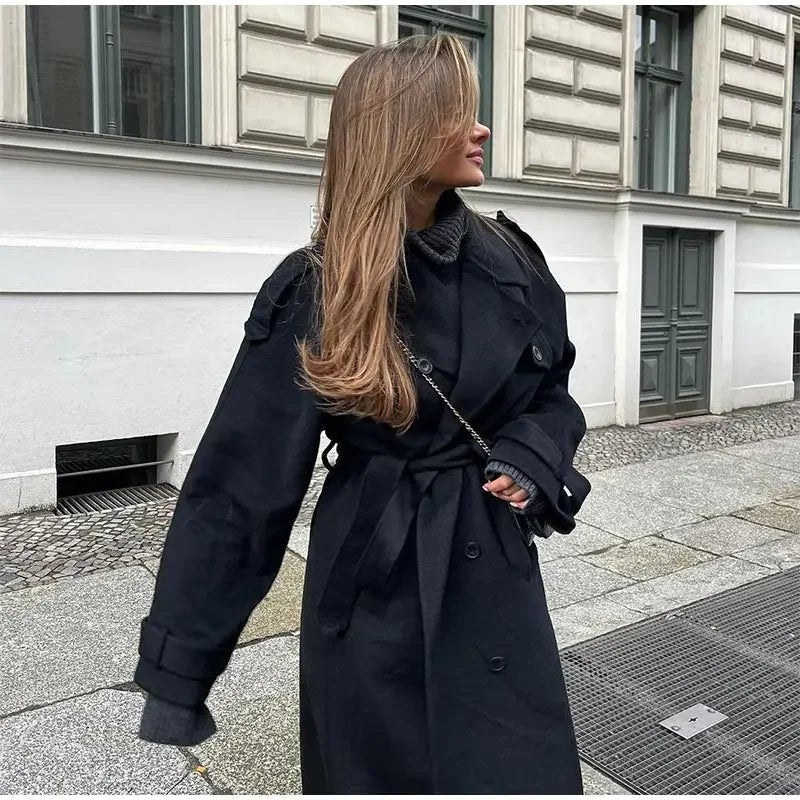 Women's Oversized Wool Trench Coat