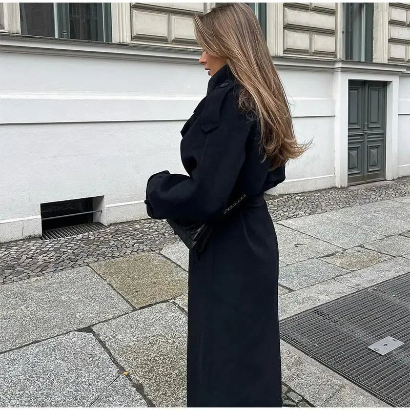 Women's Oversized Wool Trench Coat