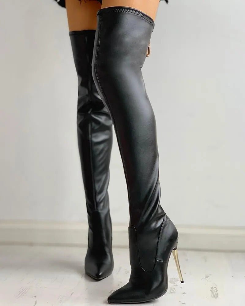 Women's Thigh-High Stiletto Boots - 9