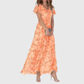 Natalie Women's Floral Chiffon Wrap Maxi Dress 1