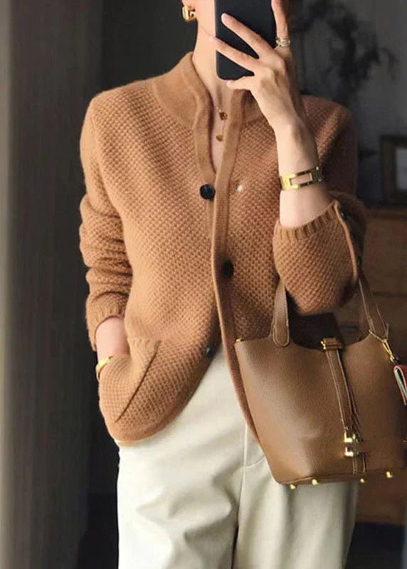 Women's Wool Cardigan - Camel