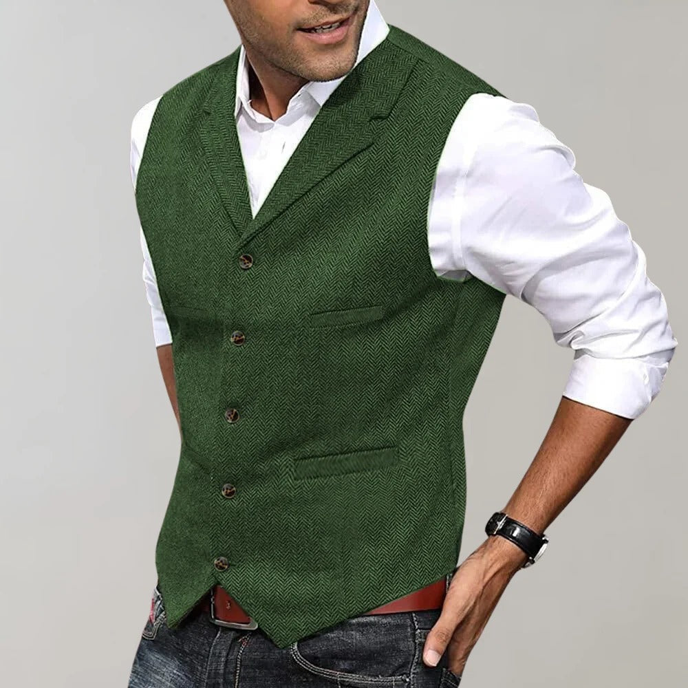 Nicholas Men's Wool Double Breasted Waistcoat 1