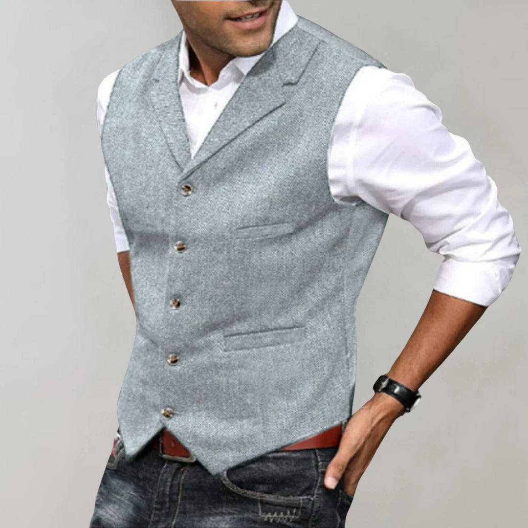 Nicholas Men's Wool Double Breasted Waistcoat 6