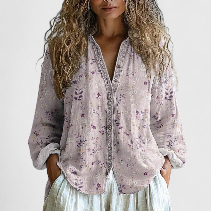 Nora Women's Embroidered Linen Blouse 2
