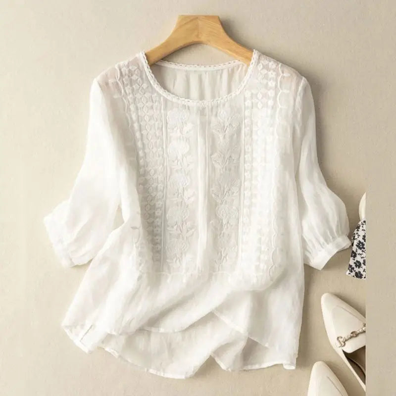 Odette Women's Cotton Embroidered Blouse 1