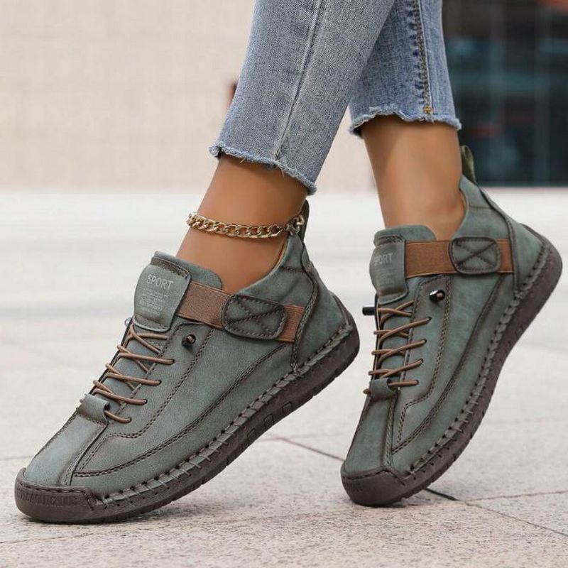 Olivia Women's Leather Lace Up Sneakers 9