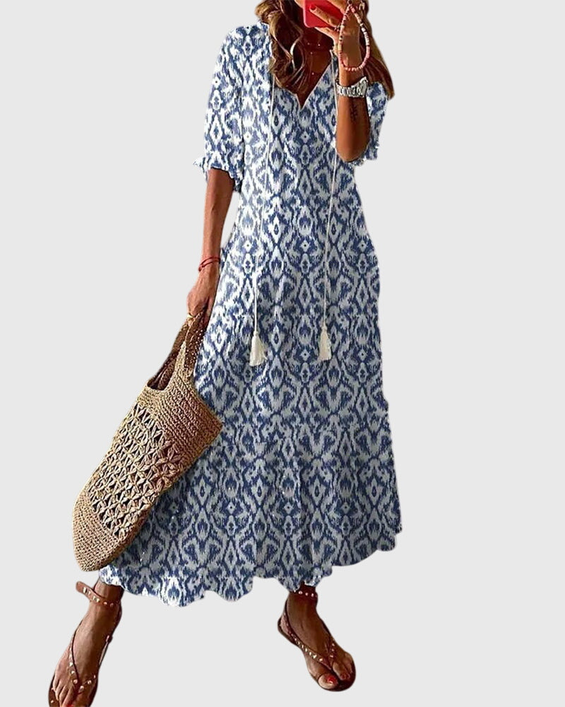 Olivia Women's Printed Cotton Maxi Dress 1