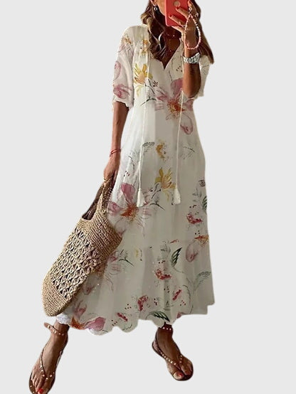 Olivia Women's Printed Cotton Maxi Dress 8