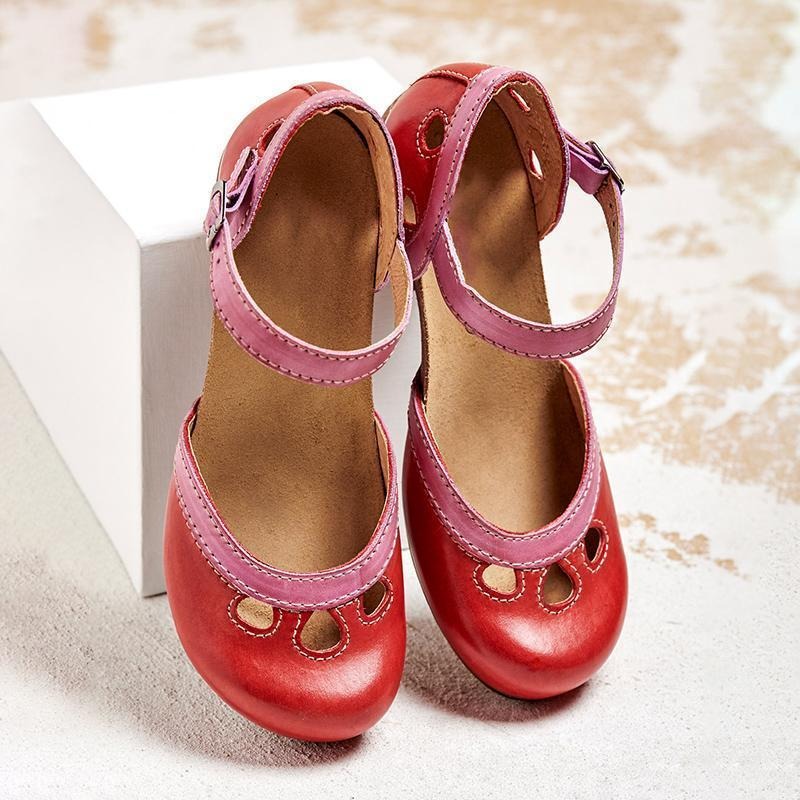 Orthopedic Flat Sandals - Red