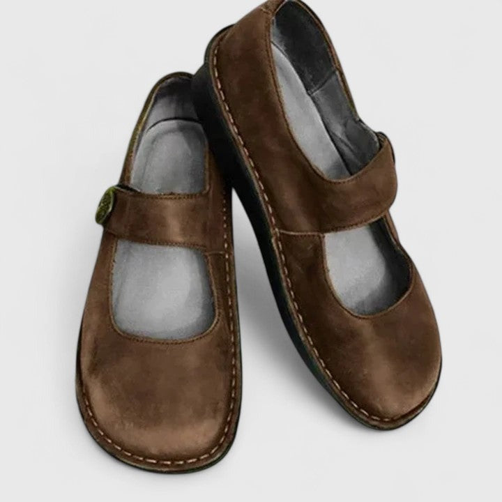 Orthopedic Mary Jane Flats - Brown