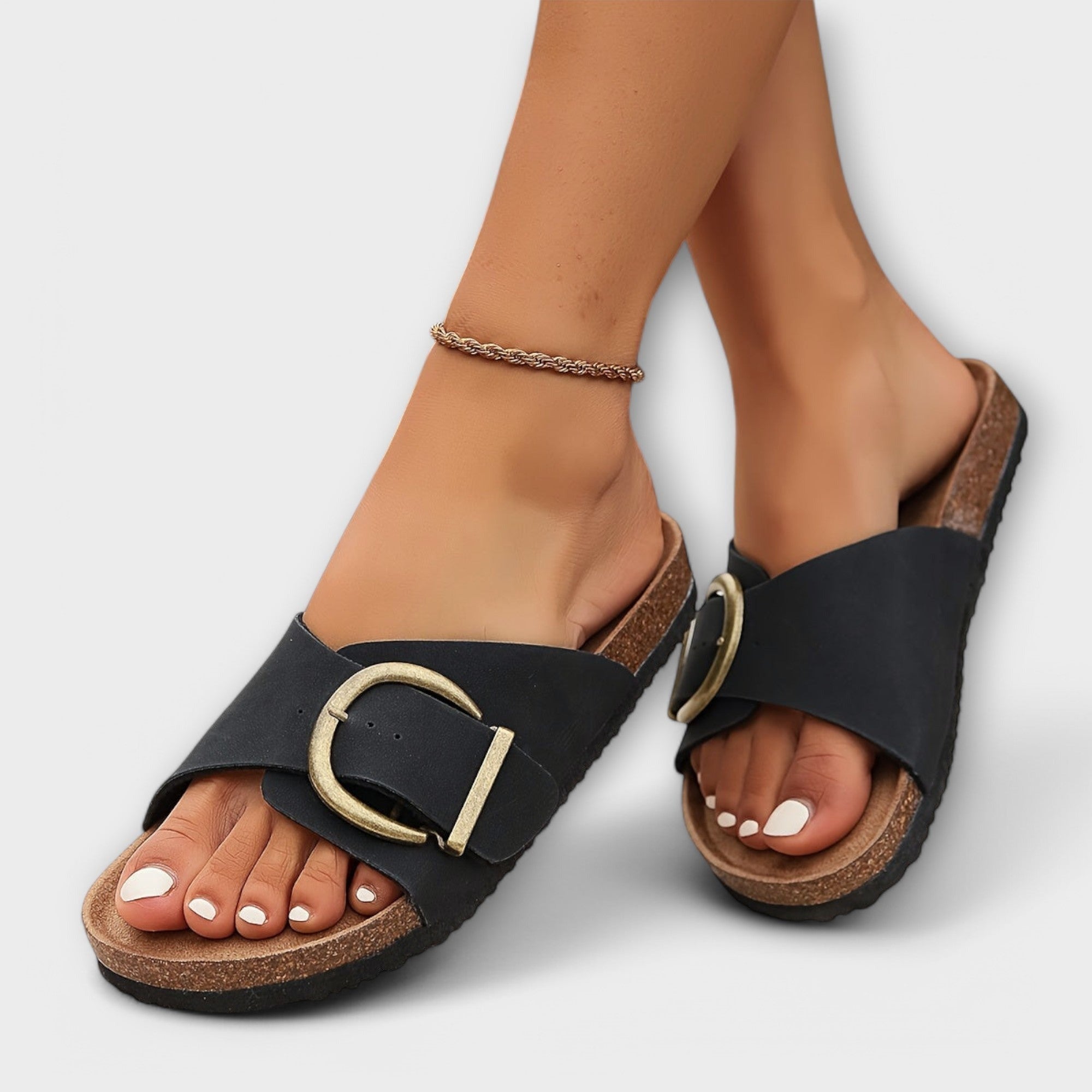 Orthopedic Slide Sandals - Black