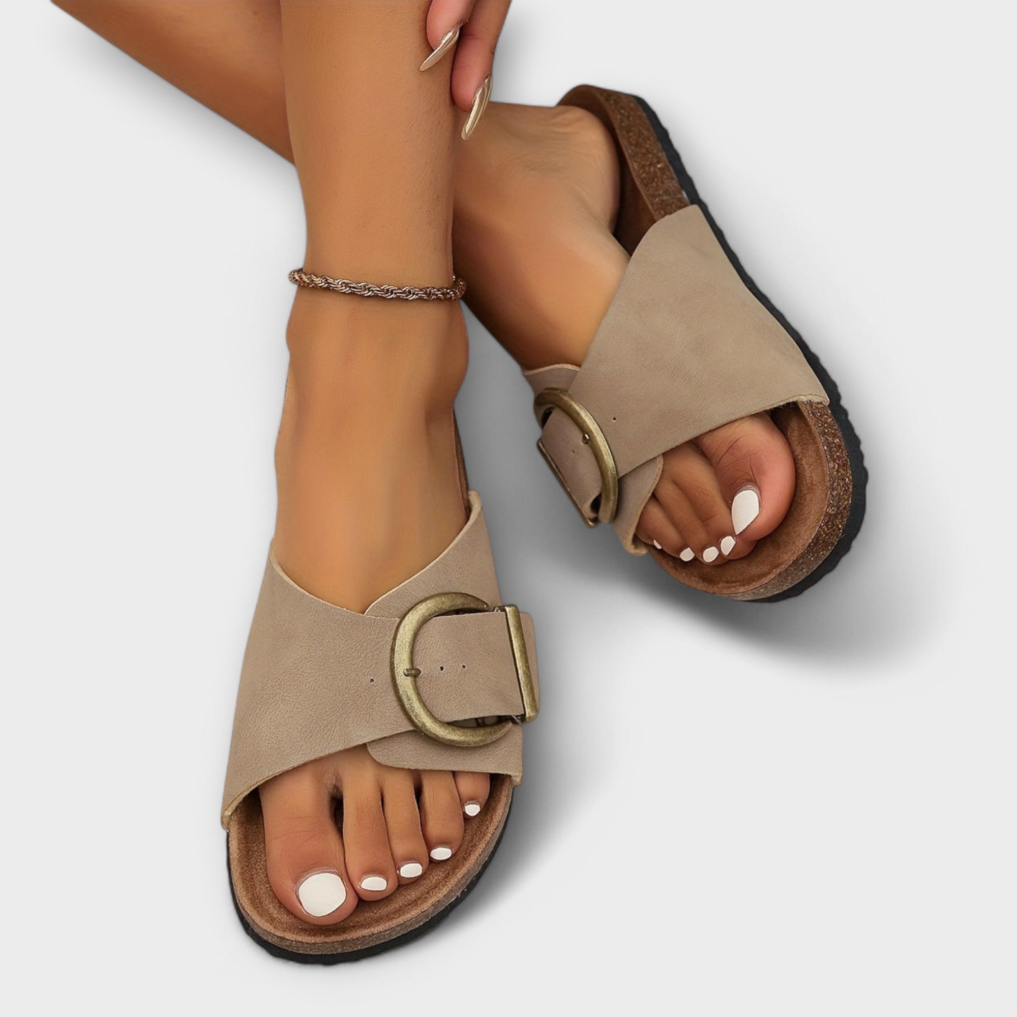 Orthopedic Slide Sandals - Khaki