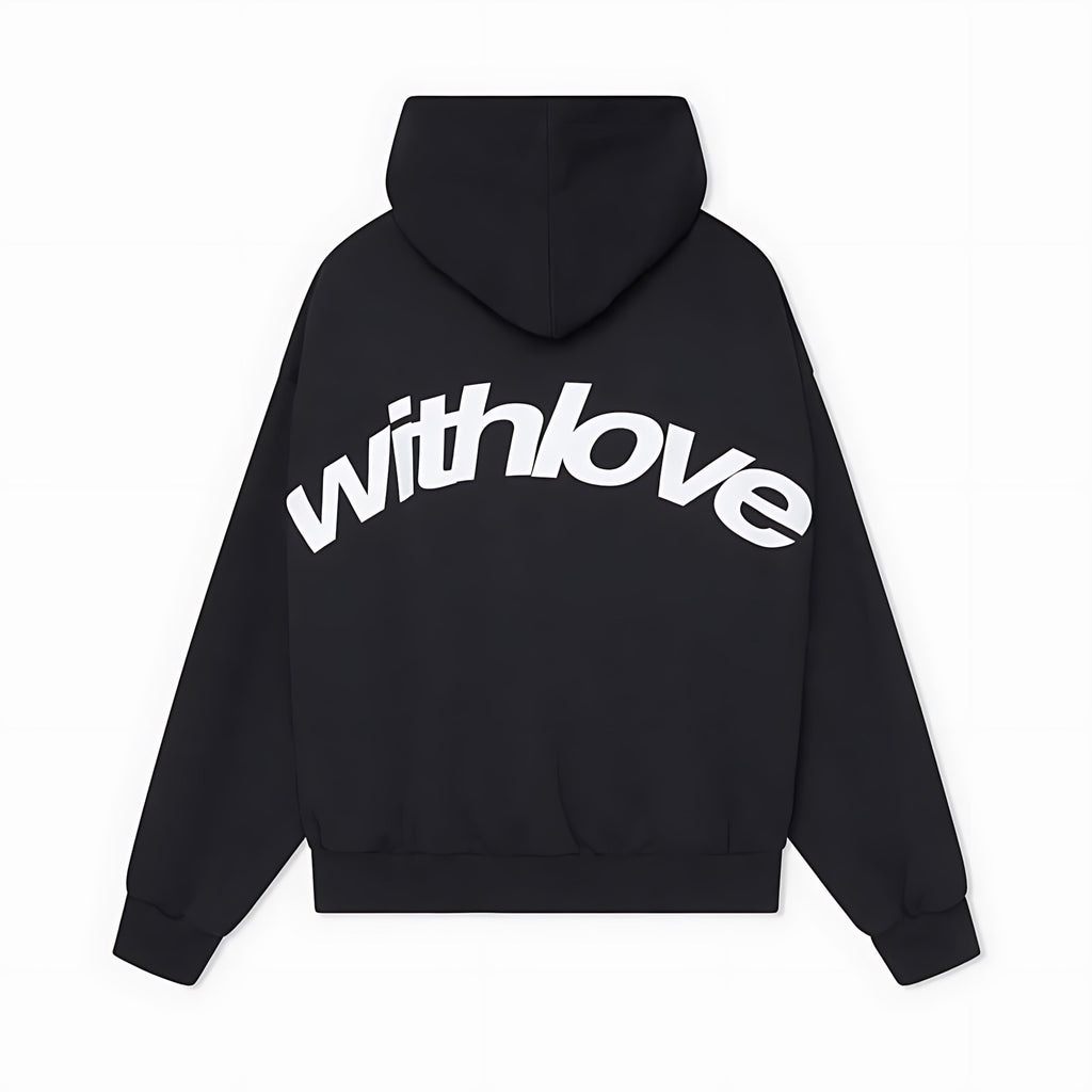 Oversized Graphic Hoodie - Black