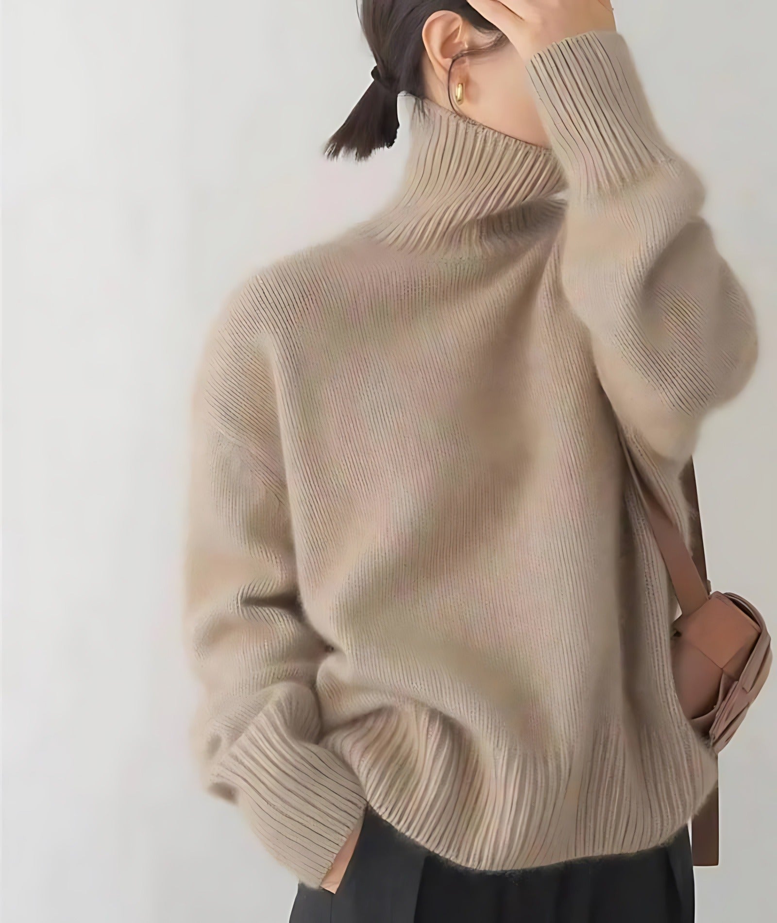 Oversized Knit Turtleneck Sweater