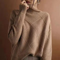 Oversized Turtleneck Sweater - Coffee