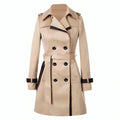 Women's Double-Breasted Trench Coat - Khaki