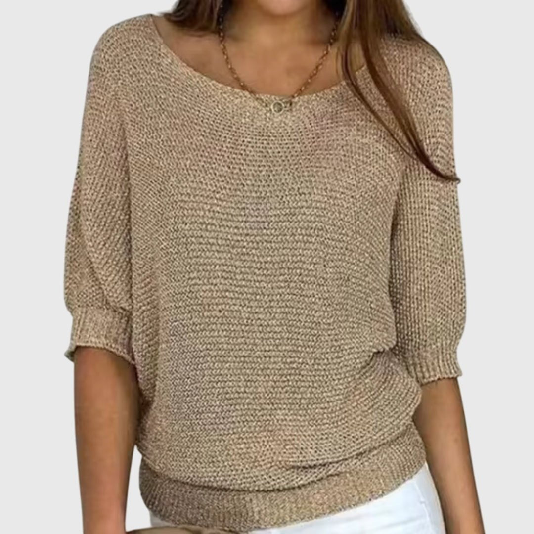 Women's Knit Sweater - Beige
