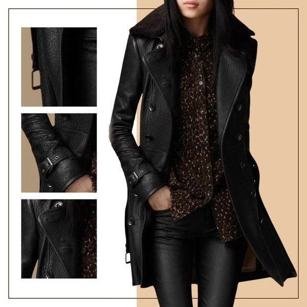 Women's Leather Trench Coat