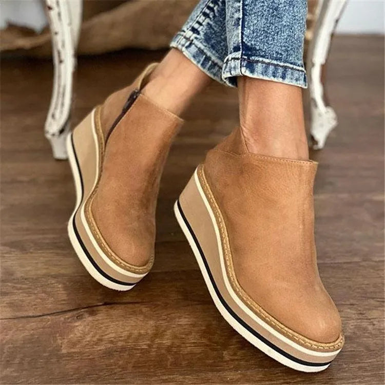 Penelope Women's Suede Platform Ankle Boots 1
