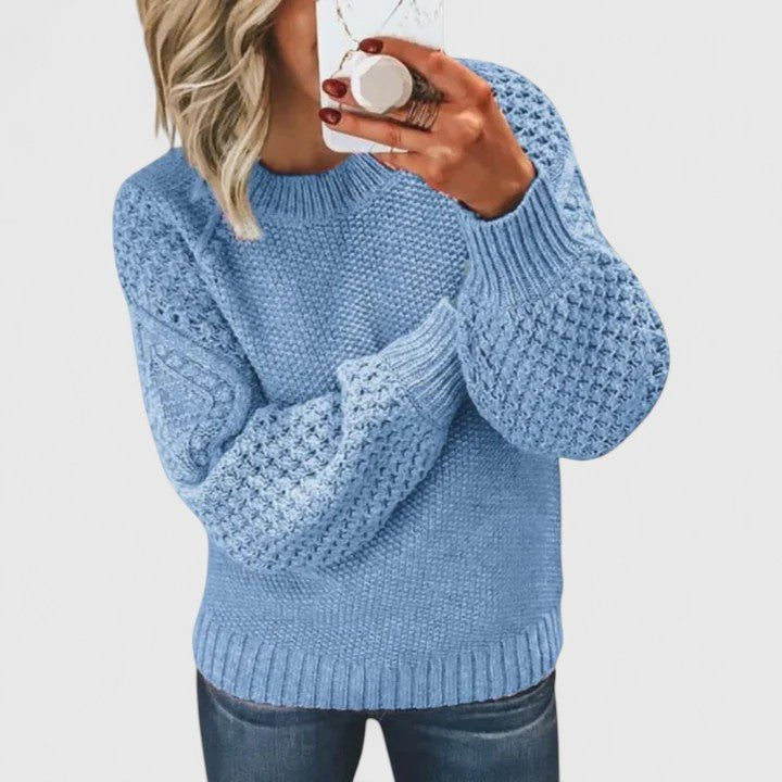 Women's Chunky Knit Sweater - Sky Blue
