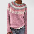 Women's Fair Isle Sweater - Pink
