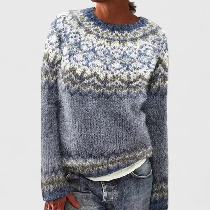 Women's Fair Isle Sweater - Gray