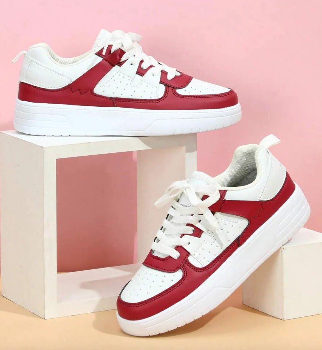 Women's Faux Leather Platform Sneakers