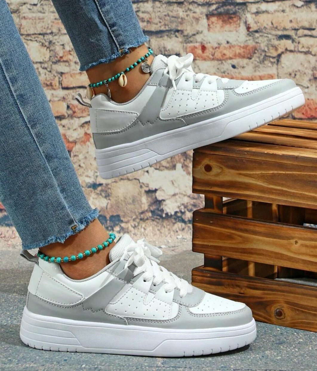 Women's Faux Leather Platform Sneakers