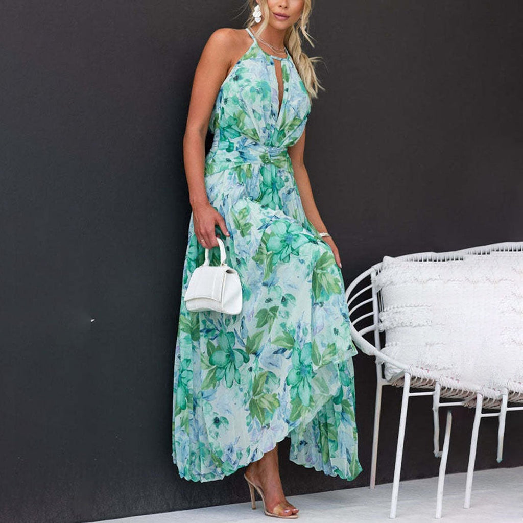 Floral Halter Maxi Dress